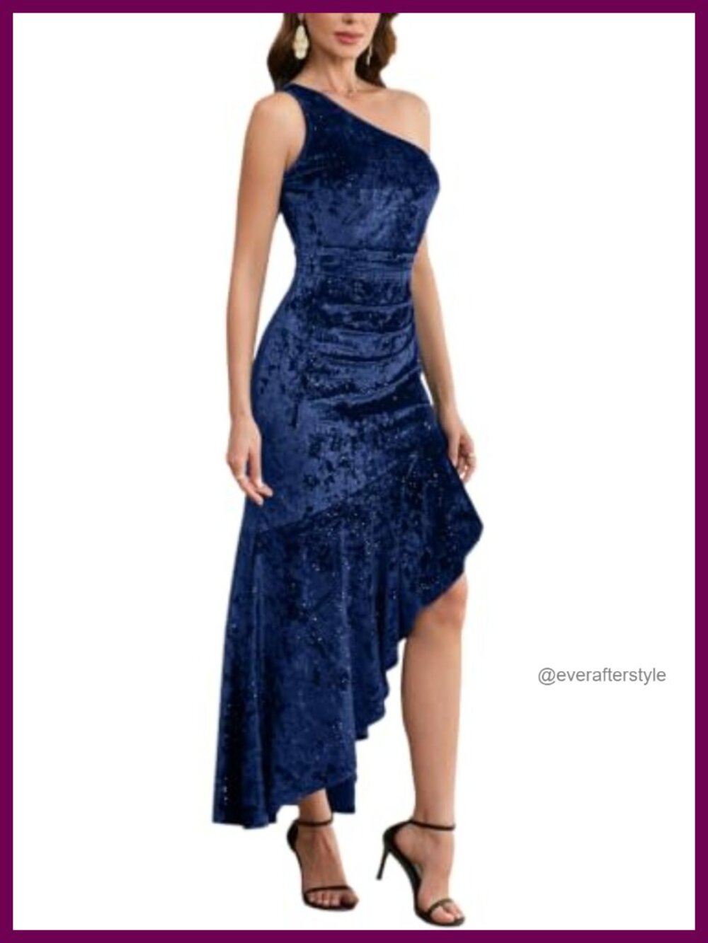 Velvet One Shoulder Bodycon Maxi Dress Formal Cocktail Evening